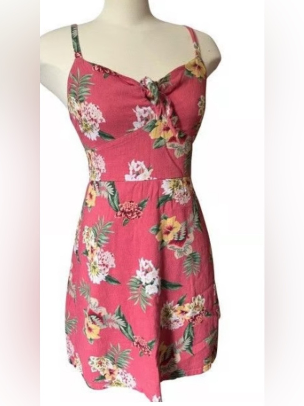 Hollister Coral Smocked Dress with Adjustable Straps
